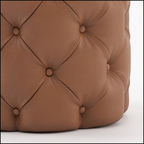 Pouf 174 - British Brown Leather - Décoration - Pacific Compagnie.