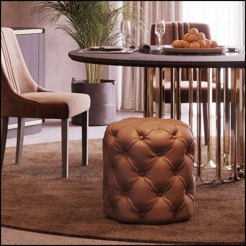 Ottoman Laskasas - British Brown Leather