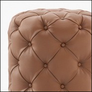 Pouf 174 - British Brown Leather - Cuir brun anglais - Pacific Compagnie.