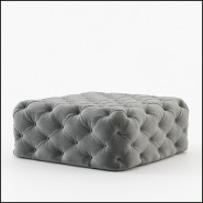 Pouf 174 - Divine Grey Velvet - Sophisticated grey velvet footstool with cushion - Pacific Compagnie.