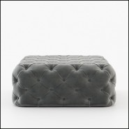 Pouf 174 - Divine Grey Velvet - Luxurious footstool in grey velvet - Pacific Compagnie.