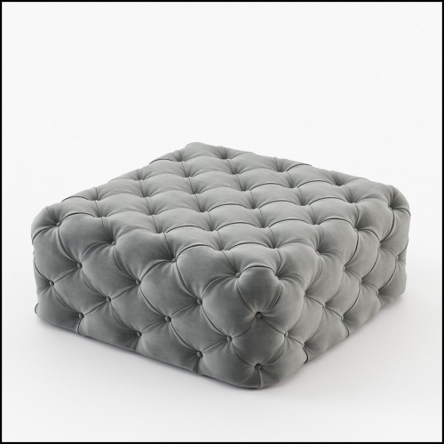 Pouf 174 - Divine Grey Velvet - Élégance subtile - Pacific Compagnie.