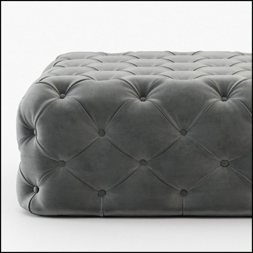 Pouf 174 - Divine Grey Velvet - Forme ronde - Pacific Compagnie.