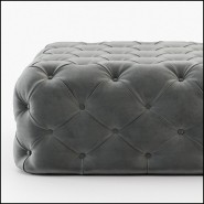 Pouf 174 - Divine Grey Velvet - Stylish grey velvet ottoman with storage - Pacific Compagnie.