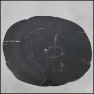 Table d'Appoint 221 - Petrified Wood N°I - Exquisite petrified wood side table with luxurious finish - Pacific Compagnie.