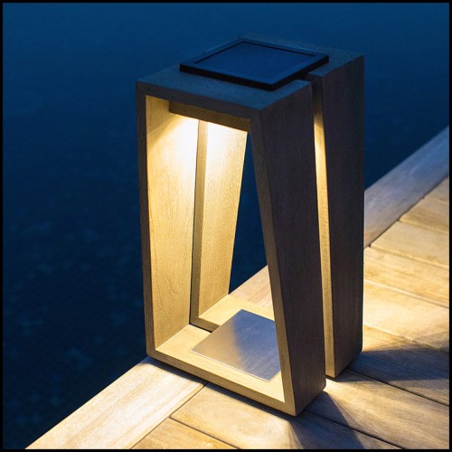 Lantern 46-Aged Teak Medium Solar