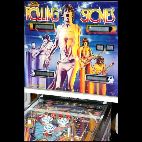 Flipper PC - Rolling Stones - Close-up of playfield - Pacific Compagnie.