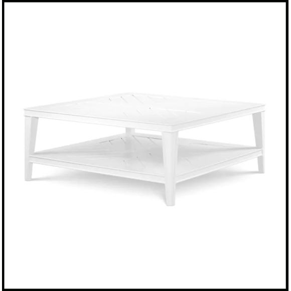 Table basse d'extérieur 24 - Bell Rive Square White - Modern Bell Rive Table - Pacific Compagnie.