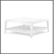 Table basse d'extérieur 24 - Bell Rive Square White - Mobilier design - Pacific Compagnie.