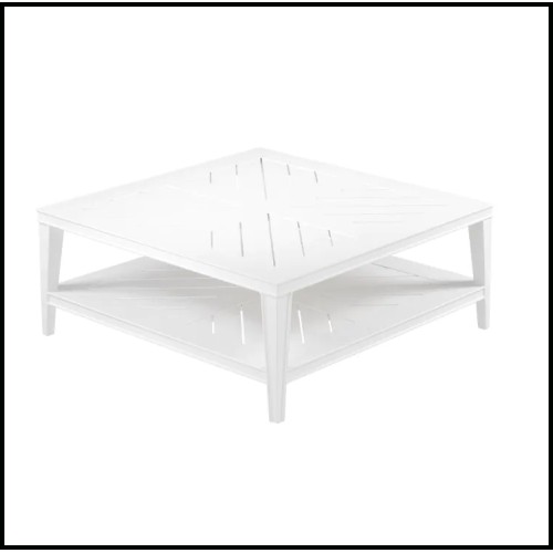 Table basse d'extérieur 24 - Bell Rive Square White - Bell Rive Square Table - Pacific Compagnie.