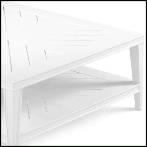 Table basse d'extérieur 24 - Bell Rive Square White - White Bell Rive Patio Table - Pacific Compagnie.