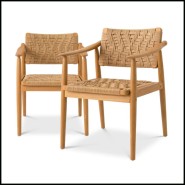 Chaise d'extérieur 24 - Chair Coral Bay set of 2 - Outdoor dining chair with coral design - Pacific Compagnie.