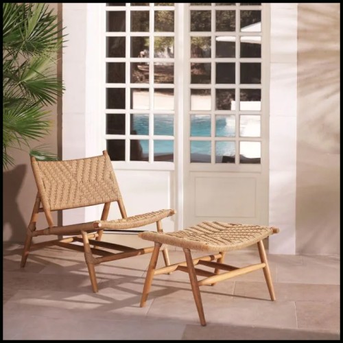 Chaise d'extérieur et repose - pieds 24- Laroc - Haut de gamme - Pacific Compagnie.