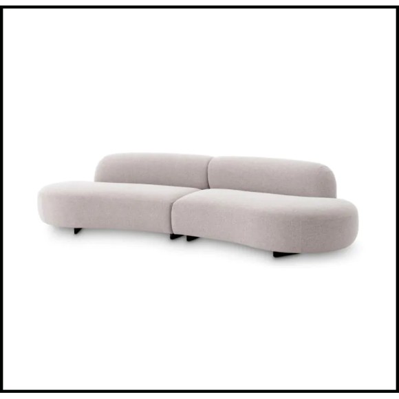 Canapé d'extérieur 24 - Björn - Light gray outdoor sofa with pine wood and black base - Pacific Compagnie.