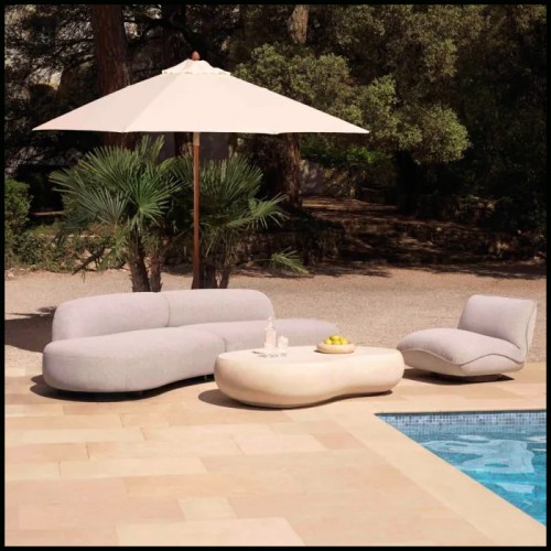 Canapé d'extérieur 24 - Björn - Modern outdoor seating with pine wood and black wood accents - Pacific Compagnie.