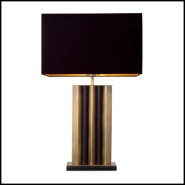 Lampe 24 - Belize - Black finish table lamp with vintage brass and granite base - Pacific Compagnie.