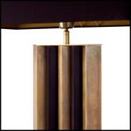 Lampe 24 - Belize - Elegant granite based lamp with vintage brass and black accents - Pacific Compagnie.