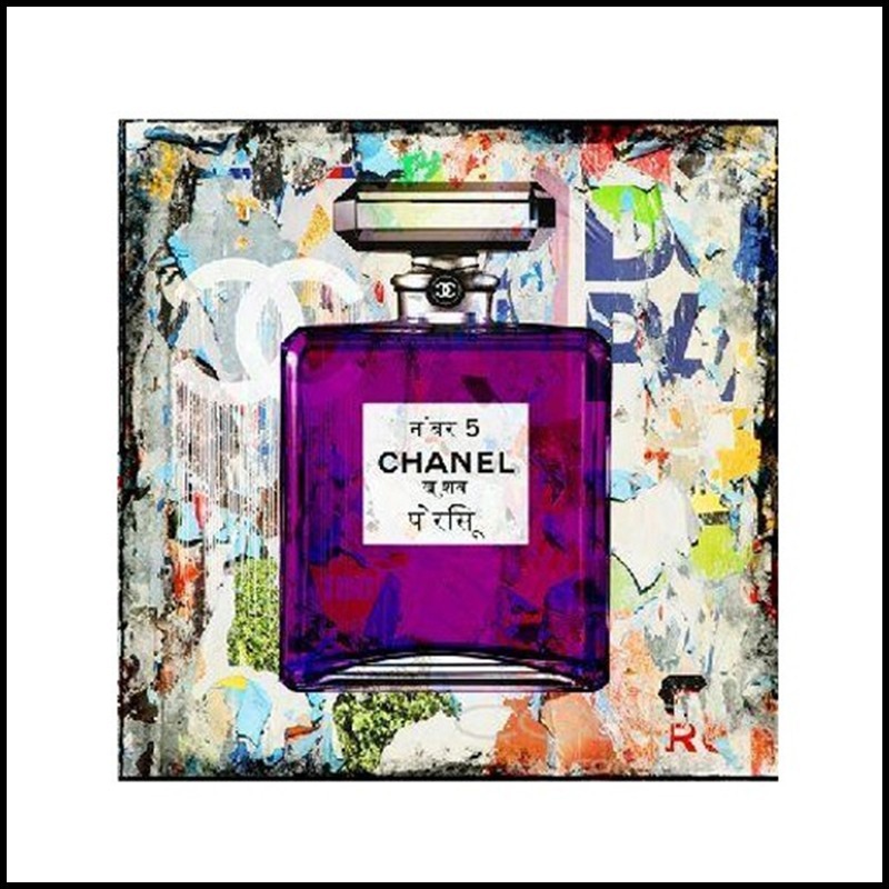 Framed Chanel Perfume Bottle Painting