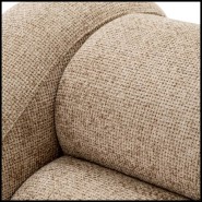 Fauteuil 24 - Carbone - Lyssa Sand fabric armchair with pine wood legs - Pacific Compagnie.