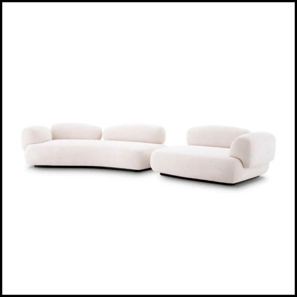 Canapé 24 - Cabrera - Elegant Cabrera sofa made of pine wood and upholstered in Lyssa off-white fabric - Pacific Compagnie.
