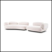 Canapé 24 - Cabrera - Elegant Cabrera sofa made of pine wood and upholstered in Lyssa off-white fabric - Pacific Compagnie.