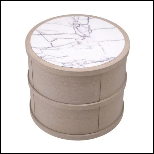 Table de chevet 24 - Cabana ronde - Rangement discret - Pacific Compagnie.