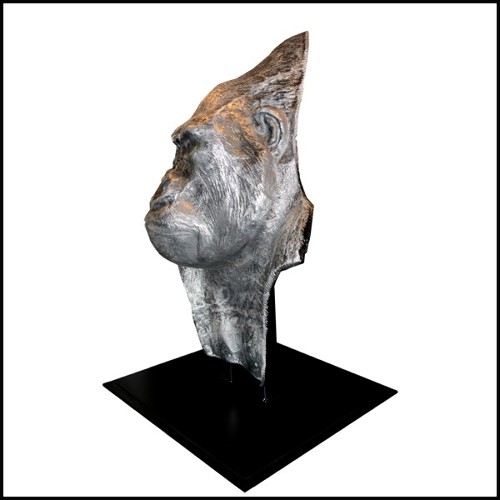 Sculpture Buste de Gorille PC-Gorille Métal