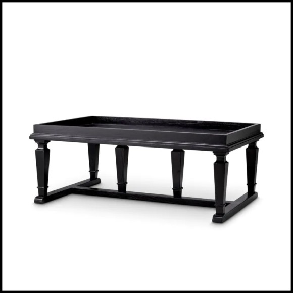 Table basse 24 - Americana - Minimalist coffee table with Mindi wood and black veneer finish, ideal for modern homes - Pacific C