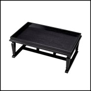 Table basse 24 - Americana - Black veneer coffee table with Mindi wood, modern living room furniture - Pacific Compagnie.