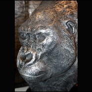 Sculpture Buste de Gorille PC-Gorille Métal
