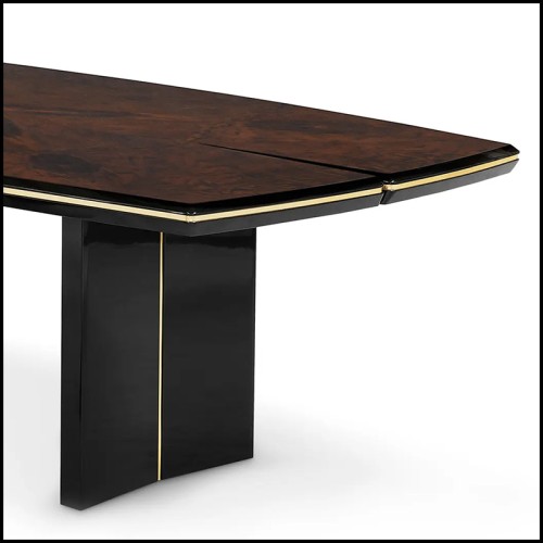 Table à manger 164 - Maxima Walnut - Walnut wood dining table with storage - Pacific Compagnie.