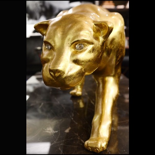 Sculpture PC - Panthère Or - Prédatrice chic - Pacific Compagnie.