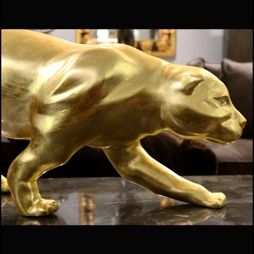 Sculpture PC - Panthère Or - Objet décoratif - Pacific Compagnie.