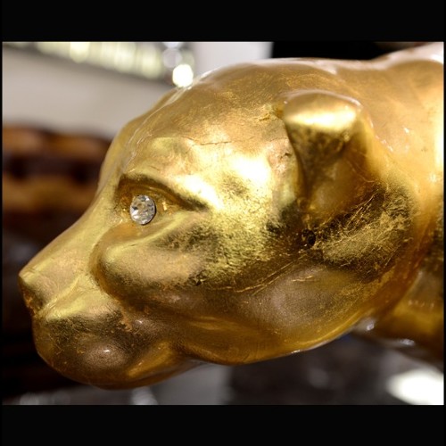 Sculpture PC - Panthère Or - Finition dorée - Pacific Compagnie.