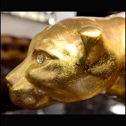 Sculpture PC - Panthère Or - Finition dorée - Pacific Compagnie.