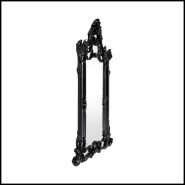 Miroir 24 - Chippendale - Elegant mahogany wood mirror with black finish and bevelled edges, luxurious decoration - Pacific Comp