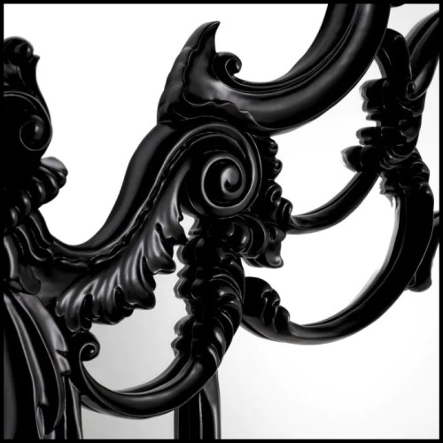 Miroir 24 - Chippendale - Classic Chippendale mirror with bevelled mirror glass and black mahogany wood frame, traditional decor