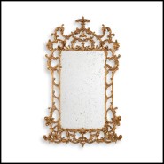 Miroir 24 - Rococo - Gold finished mahogany wood mirror with antique glass - Pacific Compagnie.