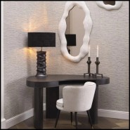 Miroir 24 - Genta S, Eichholtz, blanc, bronze - Pacific Compagnie.