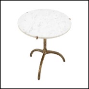 Table à manger 24 - Cortina ronde - Elegant dining table with vintage brass finish - Pacific Compagnie.