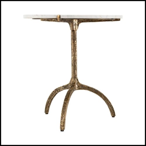 Table à manger 24 - Cortina ronde - Luxurious white marble dining table with Cortina design - Pacific Compagnie.