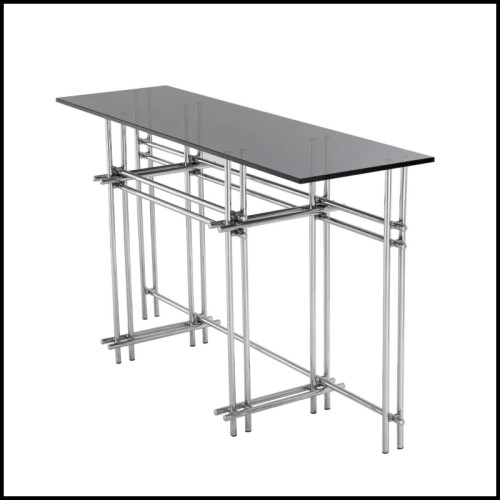 Console 24 - Quinn Steel | Console Table Eichholtz - Quinn Steel - Sleek console table with industrial touch - Pacific Compagnie