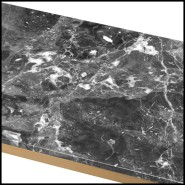 Table basse 24 - Criss Cross Marbre - Crisscross pattern coffee table with marble top and metal frame - Pacific Compagnie.