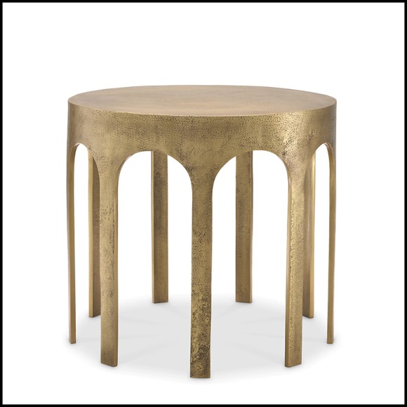 Table d'appoint 24 - Gardini - Decorative side table featuring aluminium and vintage brass elements - Pacific Compagnie.