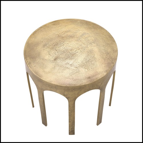 Table d'appoint 24 - Gardini - Elegant side table with vintage brass finish - Pacific Compagnie.