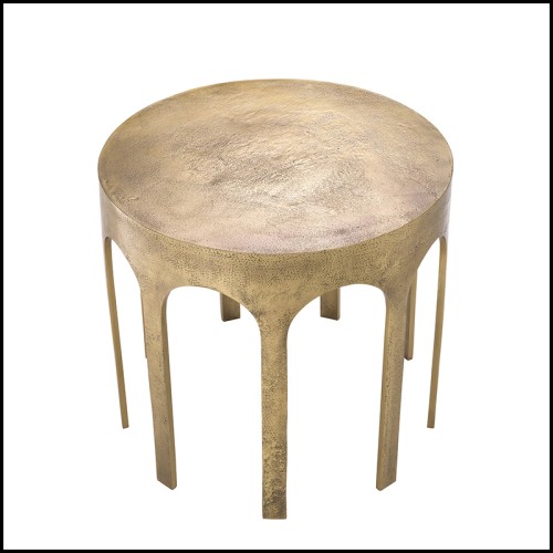 Table d'appoint 24 - Gardini - Aluminium side table with luxurious vintage brass detail - Pacific Compagnie.