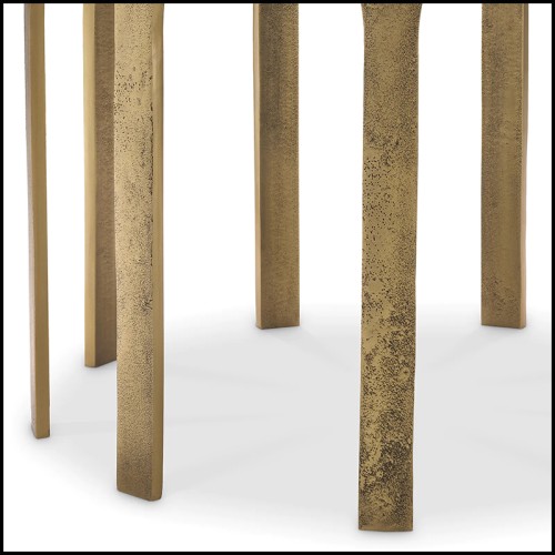 Table d'appoint 24 - Gardini - Vintage brass finished side table with sleek aluminium design - Pacific Compagnie.