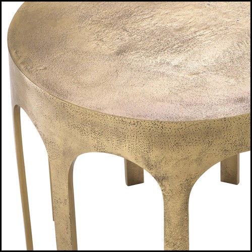 Table d'appoint 24 - Gardini - Elegant aluminium and brass side table with vintage charm - Pacific Compagnie.