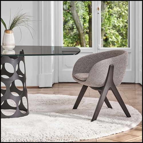 Chaise 163 - Oprah Ash Dark - Elegant ash wood chair with dark espresso color - Pacific Compagnie.