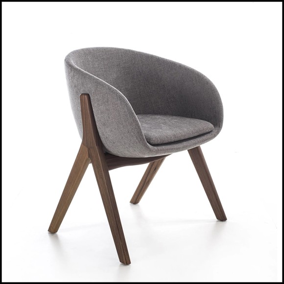 Chaise 163 - Oprah Walnut - Accoudoirs - Pacific Compagnie.